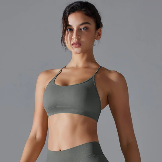 Back Laced Sports Yoga Bra
