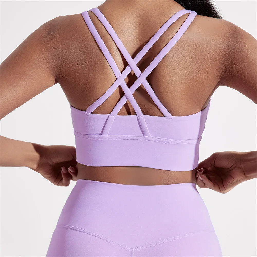 Double-Cross Laced Sports Bra